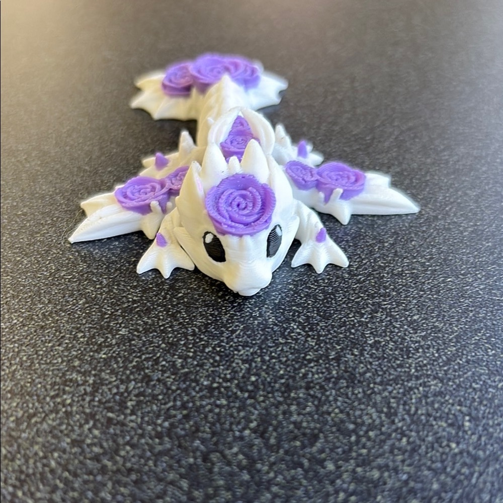 White and Purple dragon, 3-D printed